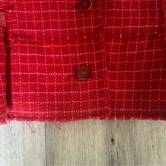 Free People Red Plaid Blazer - Picture 2 of 7